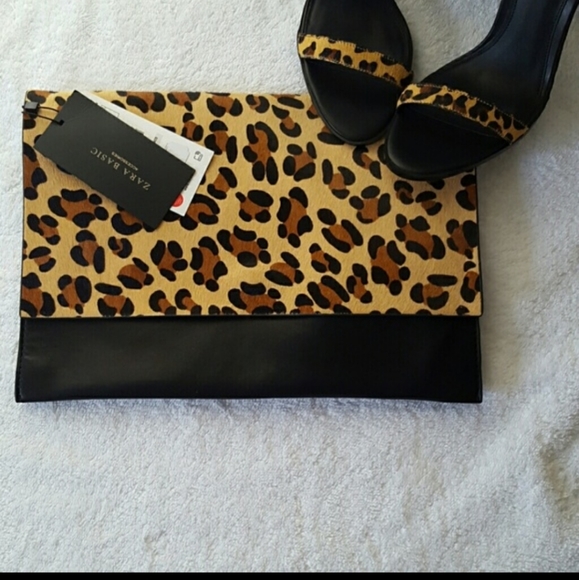Zara Animal Print Clutch Crossbody Leopard 4495 NWT - Picture 8 of 8